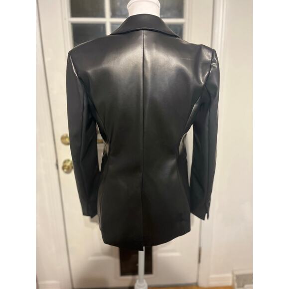 Sofia Vergara Black Faux Leather Blazer Small - Picture 9 of 12